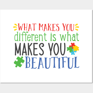 What Makes You Different is What makes You Beautiful, Autism Awareness Posters and Art